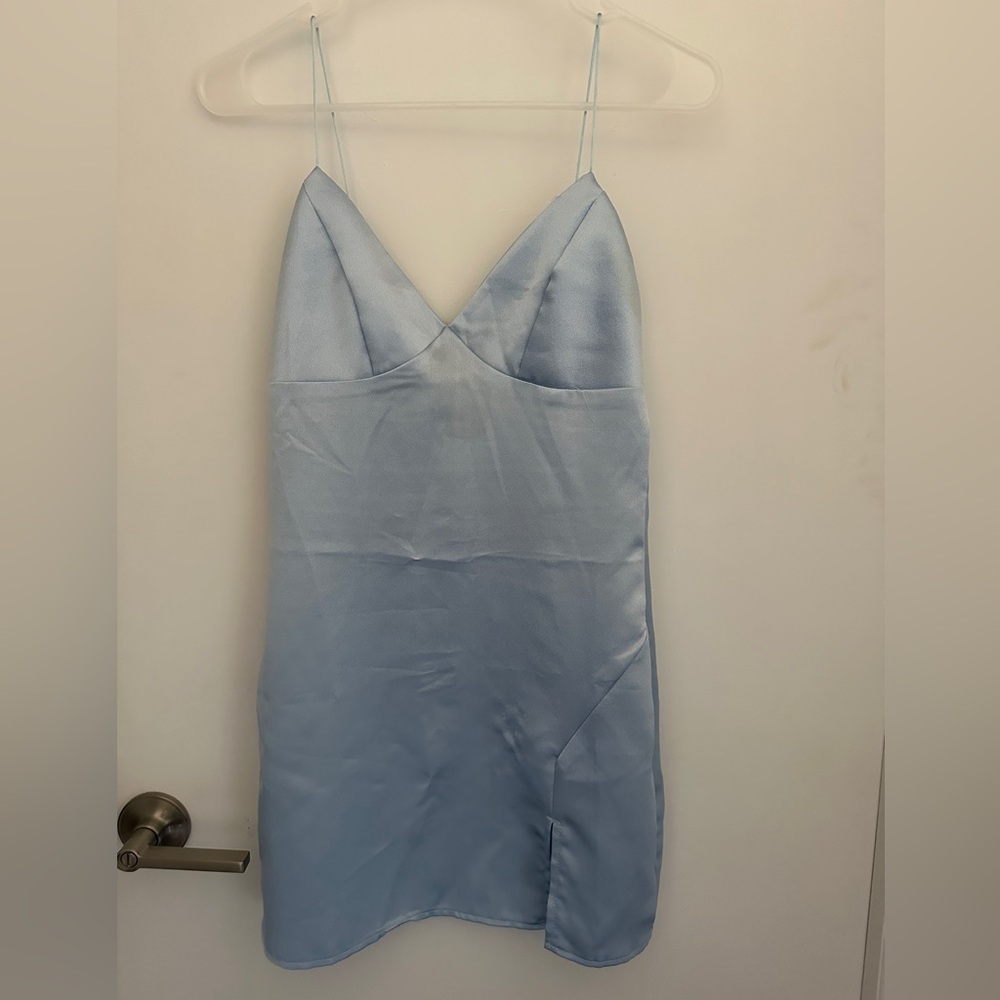 Blue satin dress